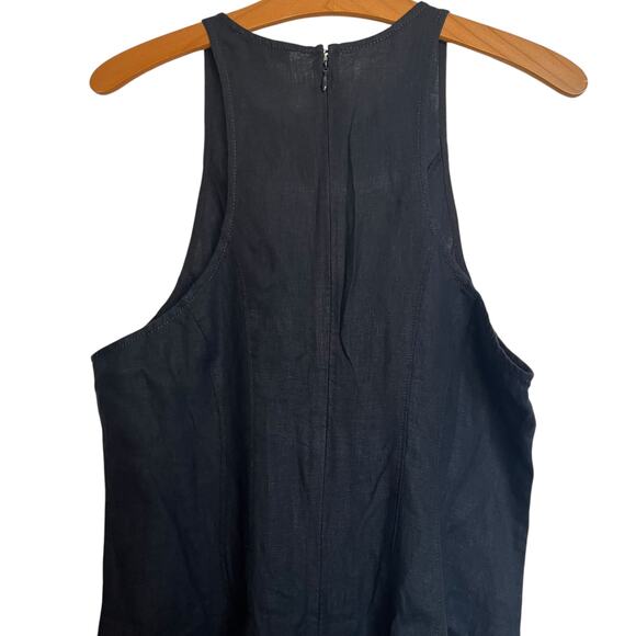 NWT Madewell Seamed Wide Leg Jumpsuit 100% Linen True Black Romper Lagenlook 12 - Picture 12 of 15